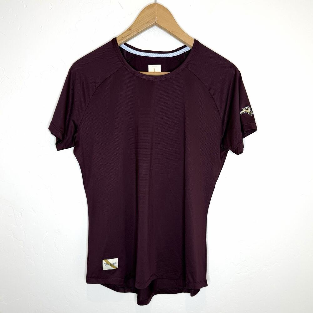 Tracksmith Twilight Tee Shirt Womens Large Deep Purple Short Sleeve Athletic